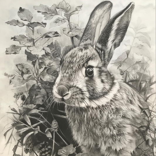 Rabbit animal diagramatic drawing