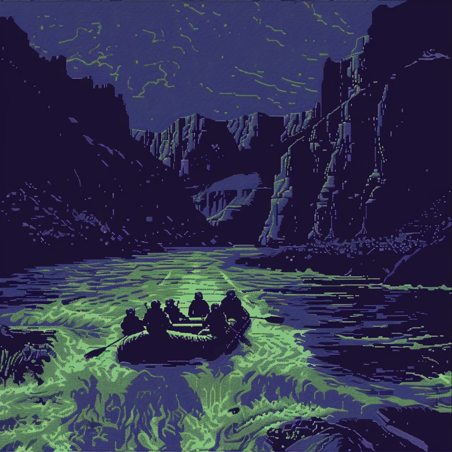 Rafting in ascii art