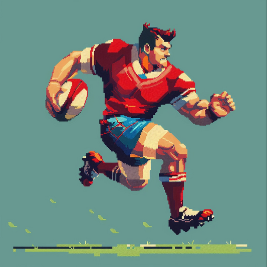 Rugby in pixel art style