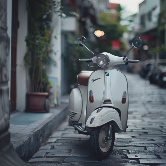 Scooter motorcycle in lofi aesthetic