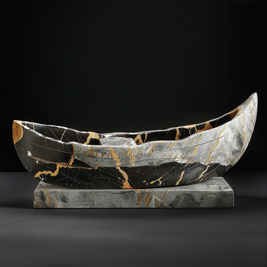 Sculpture of canoe Kintsugi