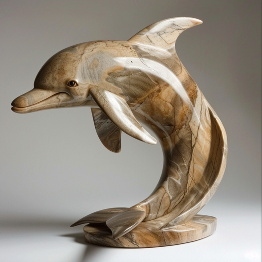 Sculpture of dolphin animal Kintsugi