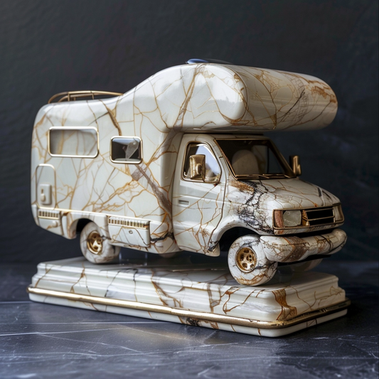 Sculpture of motorhome kintsugi