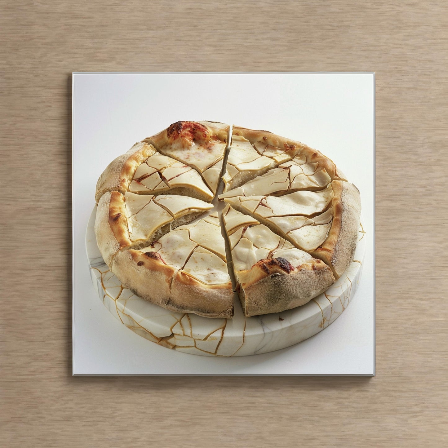 Sculpture of pizza kintsugi