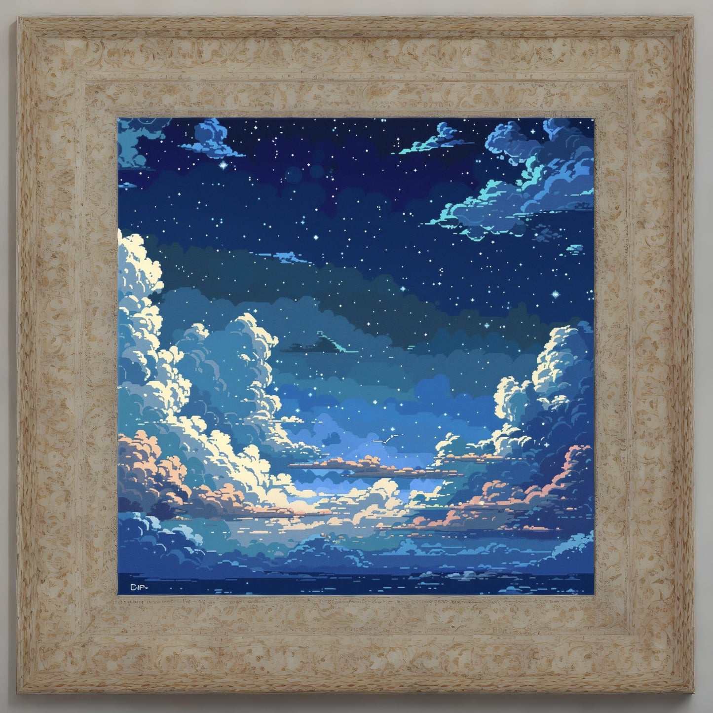 Sky in pixel art style