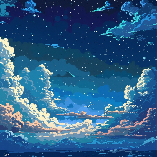 Sky in pixel art style