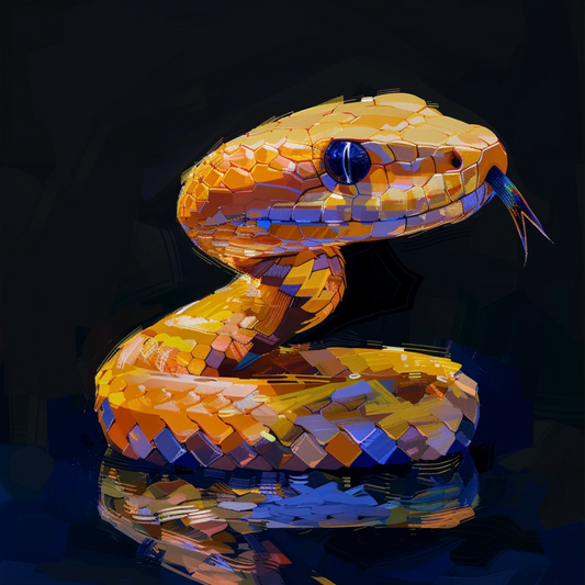 Snake animal in pixel art style