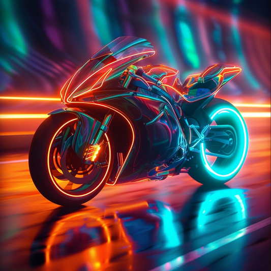 Speed motorcycle with neon lightings