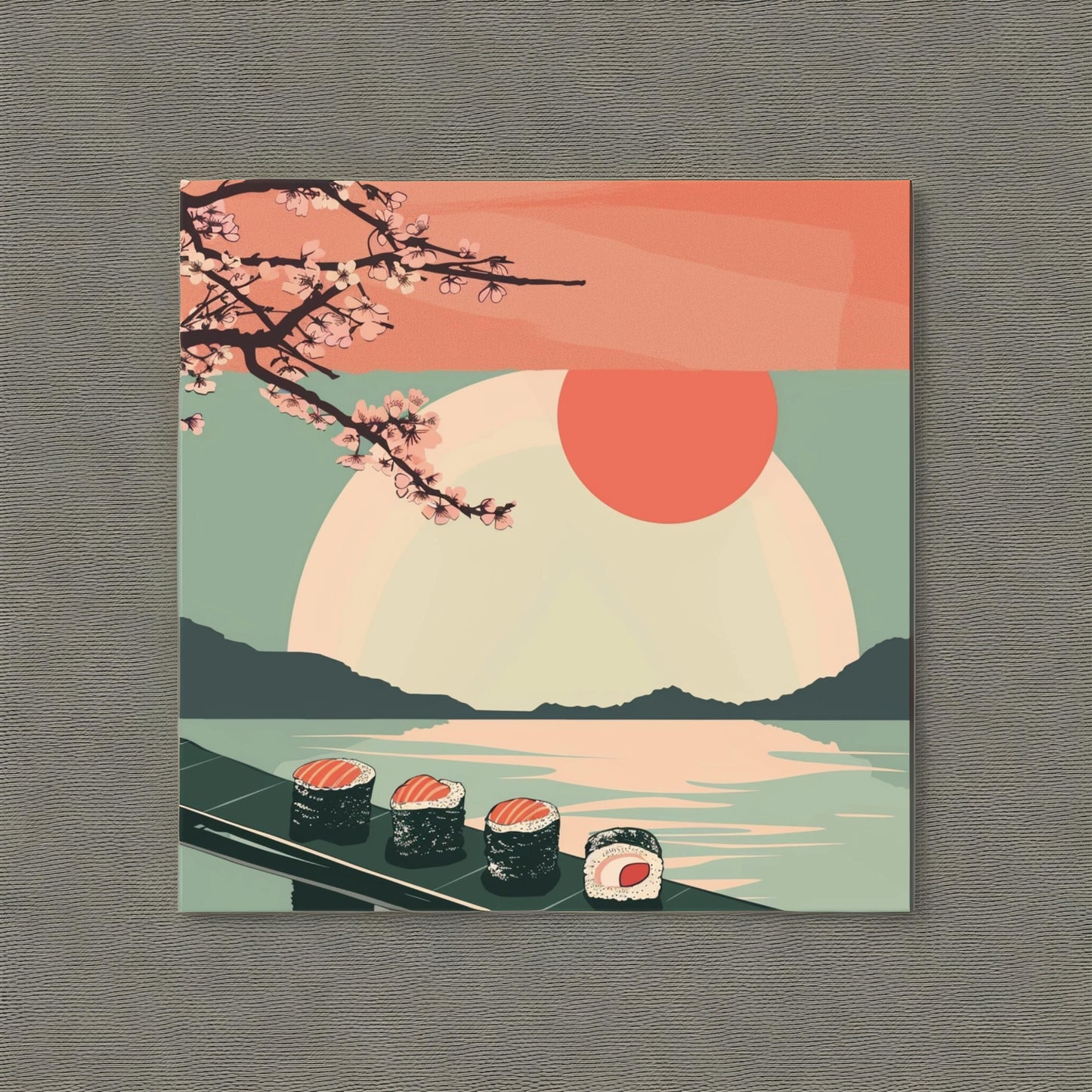 Sushi in lofi aesthetic