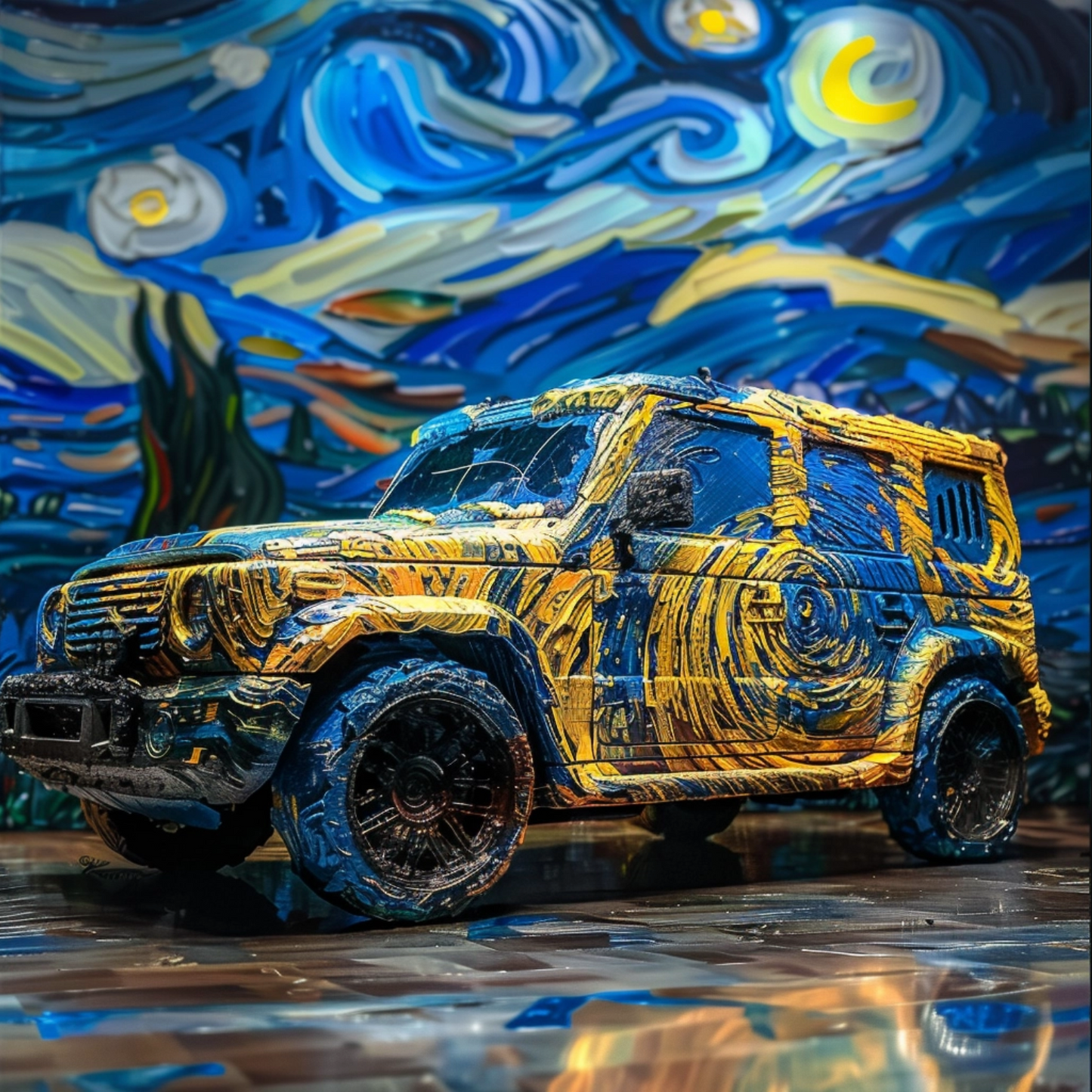 Suv in the style of Van Gogh