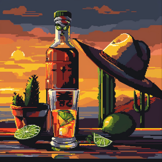 Tequila in pixel art style