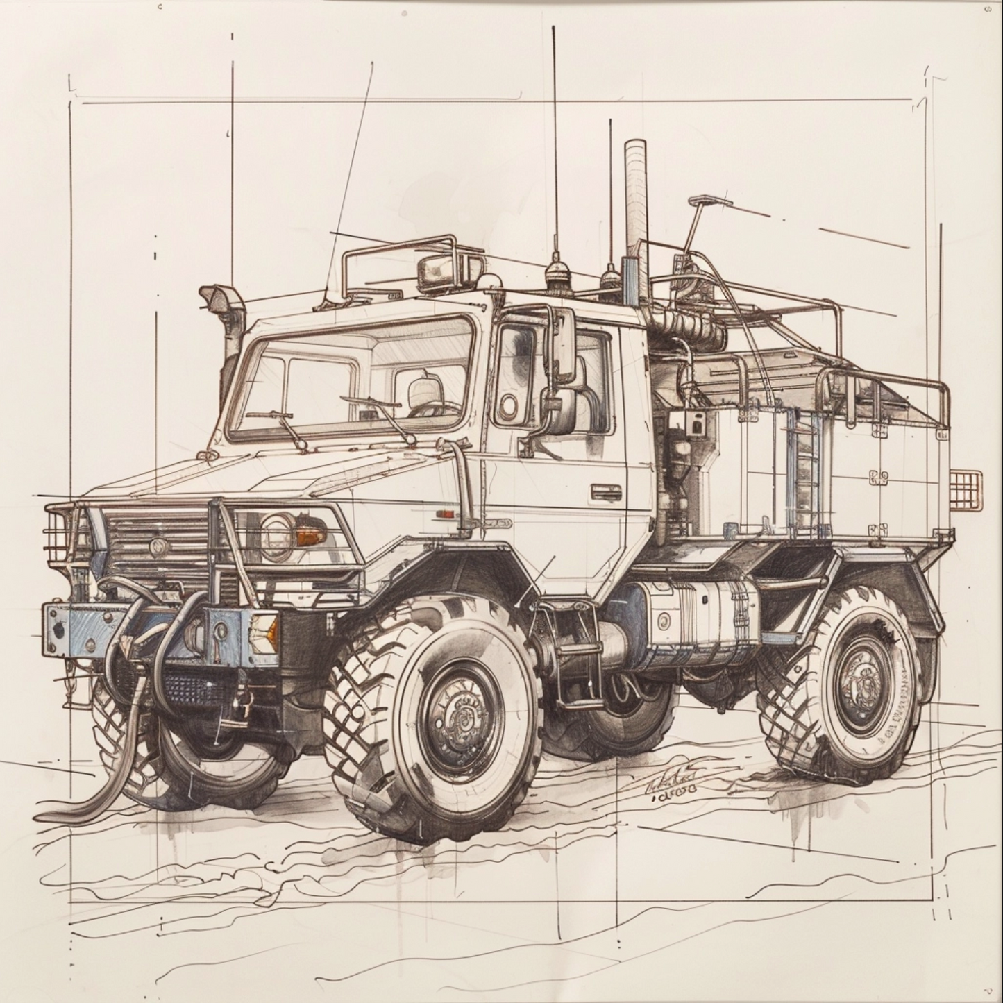 Utility vehicle diagramatic drawing