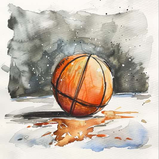 Watercolor sketch of basketball