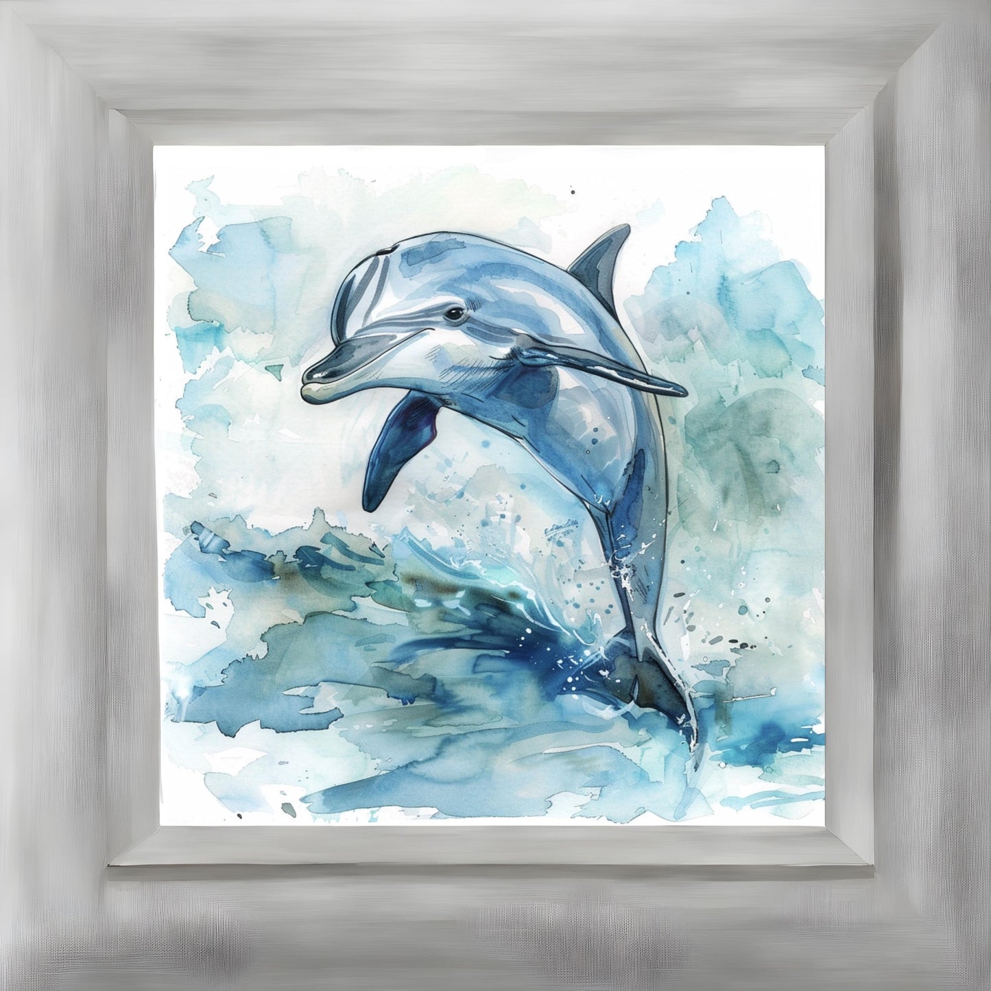 Watercolor sketch of dolphin animal