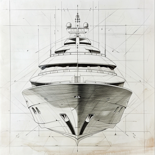 Yacht diagramatic drawing